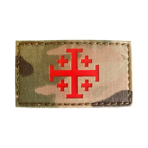 Jerusalem Cross Patch RED UNDERLAY